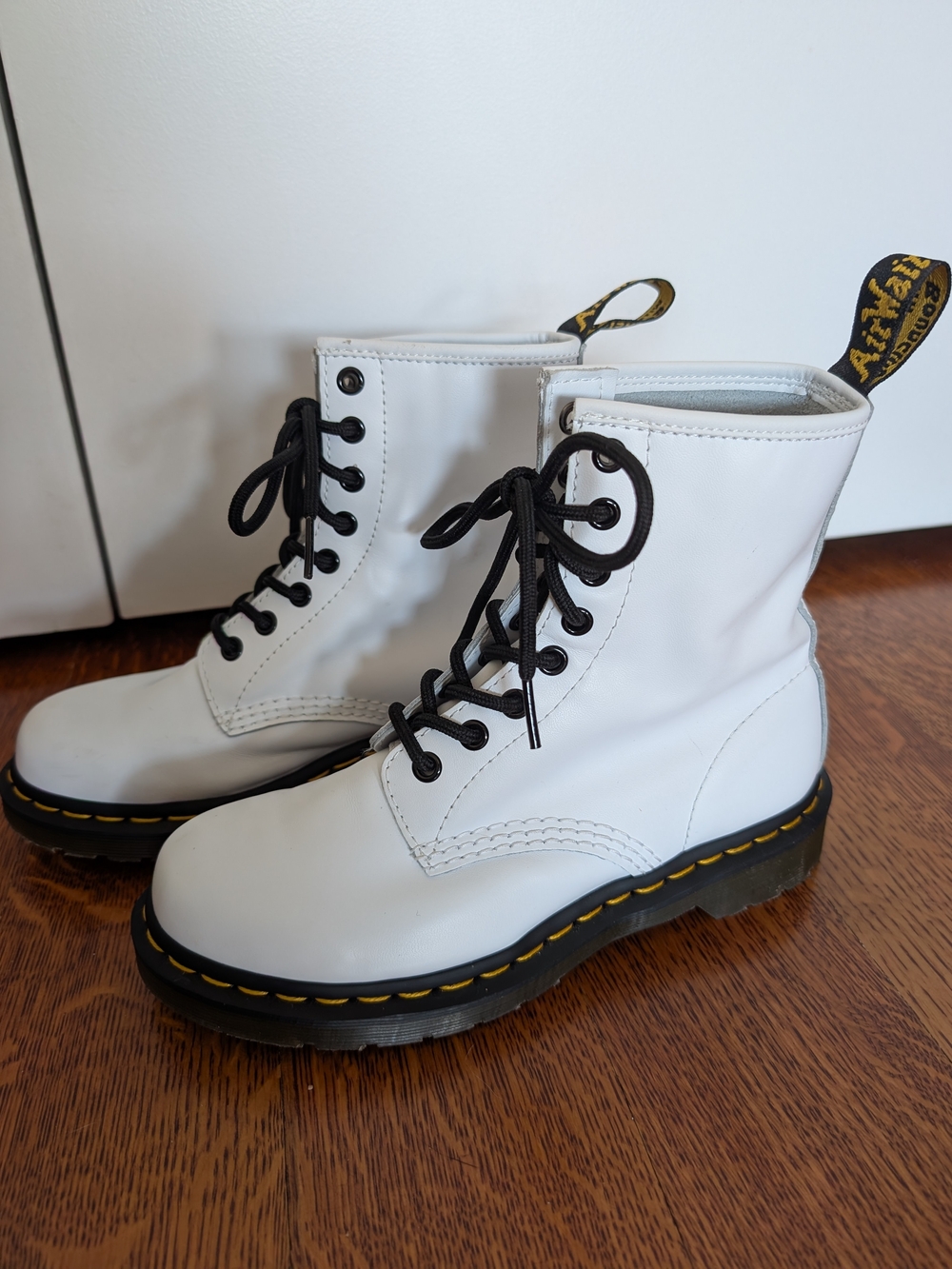 Dr. Martens 1460 White Leather Lace-Up Ankle Boots Women's Size 6 - Picture 7 of 15
